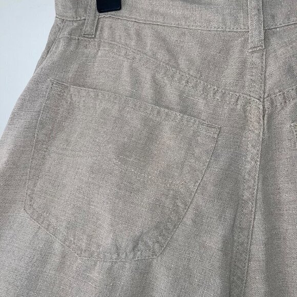 Et Vous Paris Vintage Womens Shorts Size 42 Classic Pure Linen Button Fly Tan - Picture 7 of 12